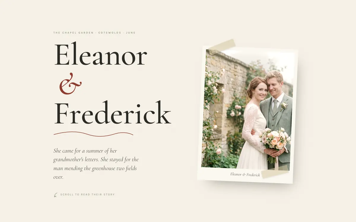 Eleanor & Frederick website homepage