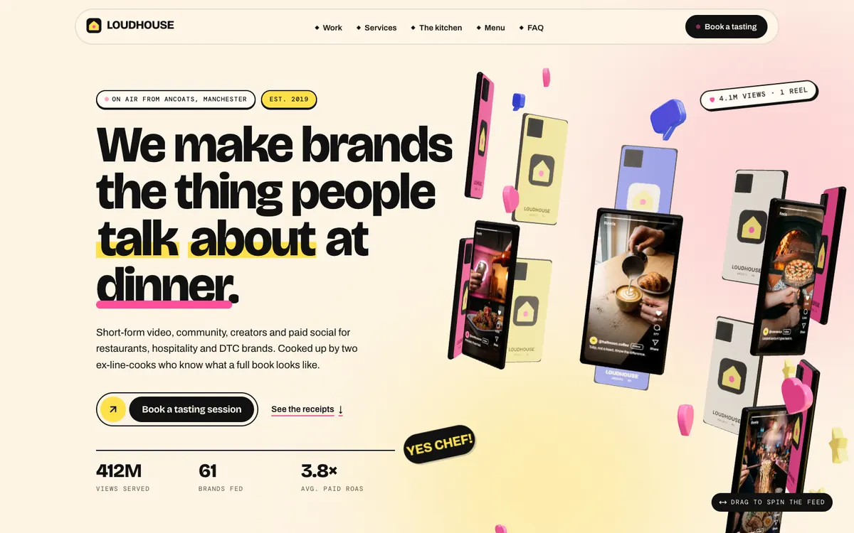 Loudhouse website homepage