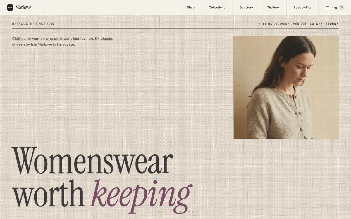 Marlowe & Thread website homepage