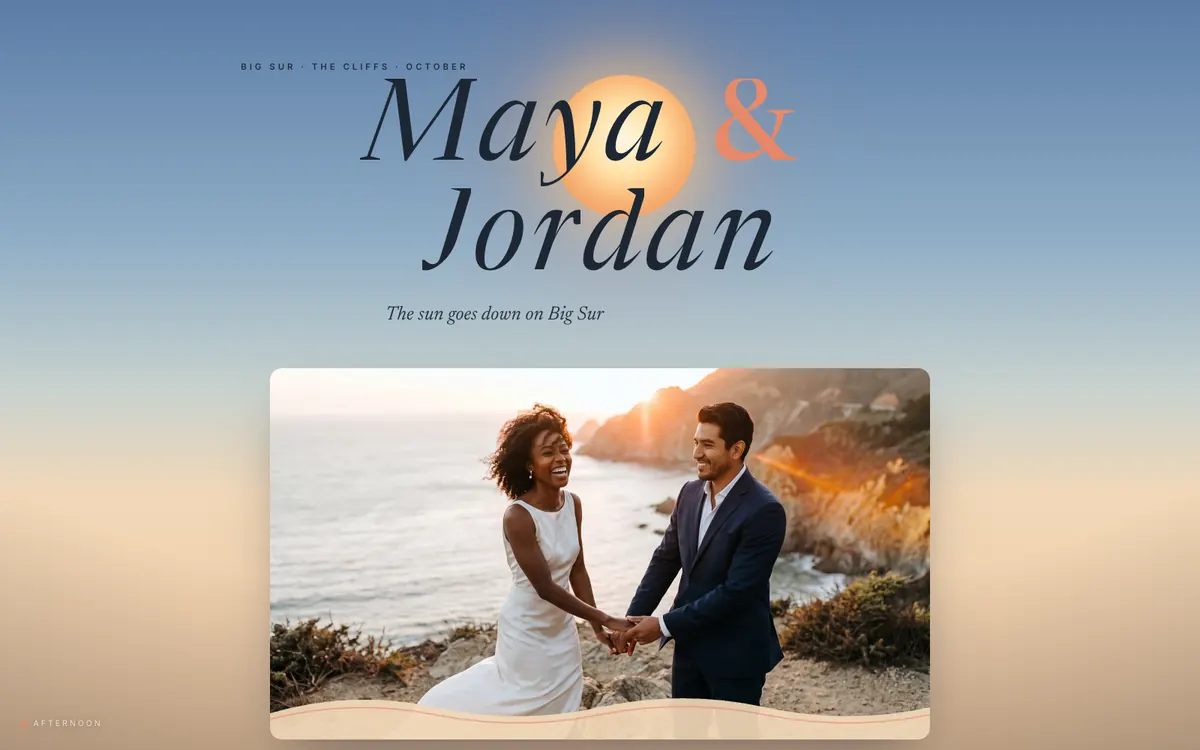 Maya & Jordan website homepage