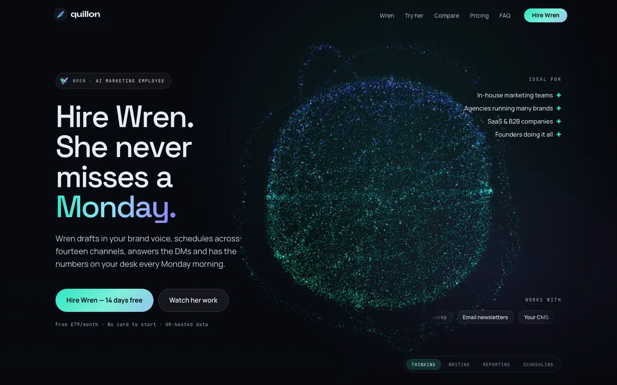 Quillon website homepage